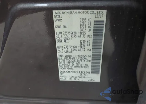 2018 Nissan Murano Platinum из США, поврежденный, VIN 5N1AZ2MH9JN116299